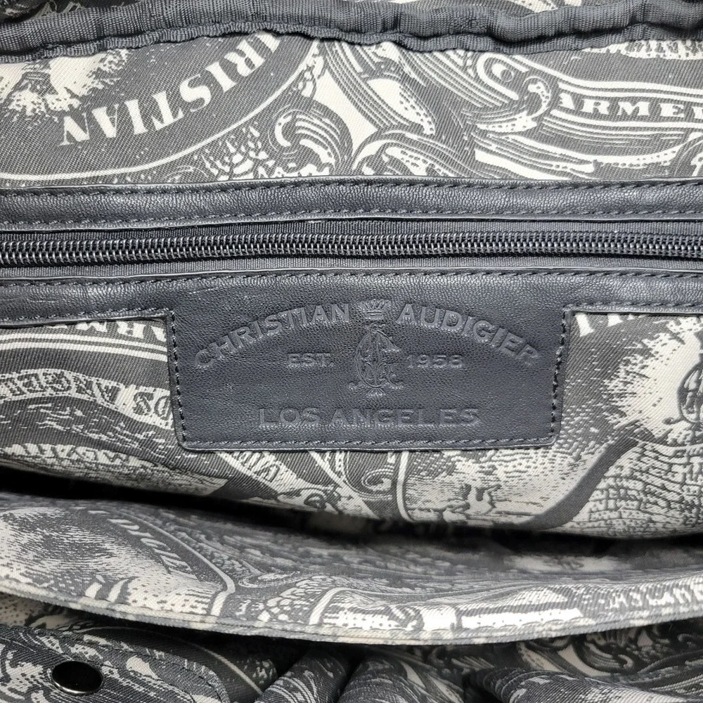 Christian Audigier City of Angels Laptop Bag Skulls Panther Gray‎ Y2K Briefcase
